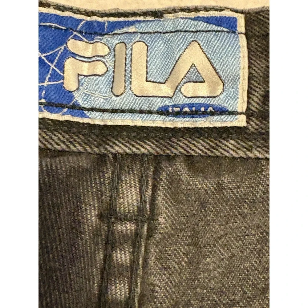 Fila Vintage‎ Men's Denim Shorts Size 36 Retro Jean Style Dark Grey/Black